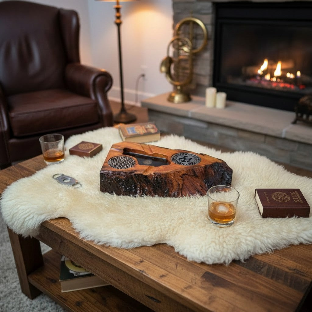Charuteiro Original Plus em RADICA de Peroba Rosa