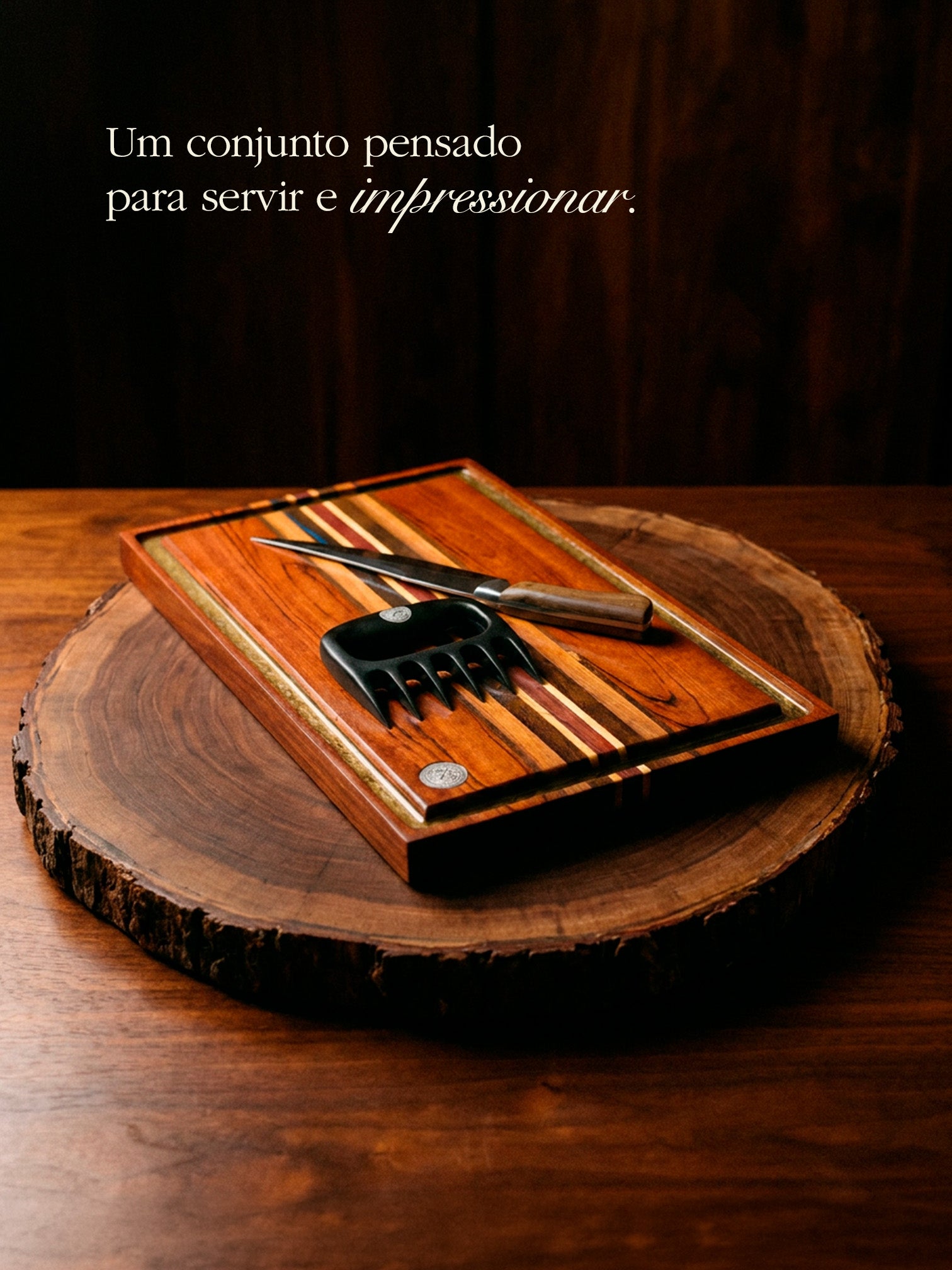 Kit standard com Tábua de corte + Faca + Garra de urso