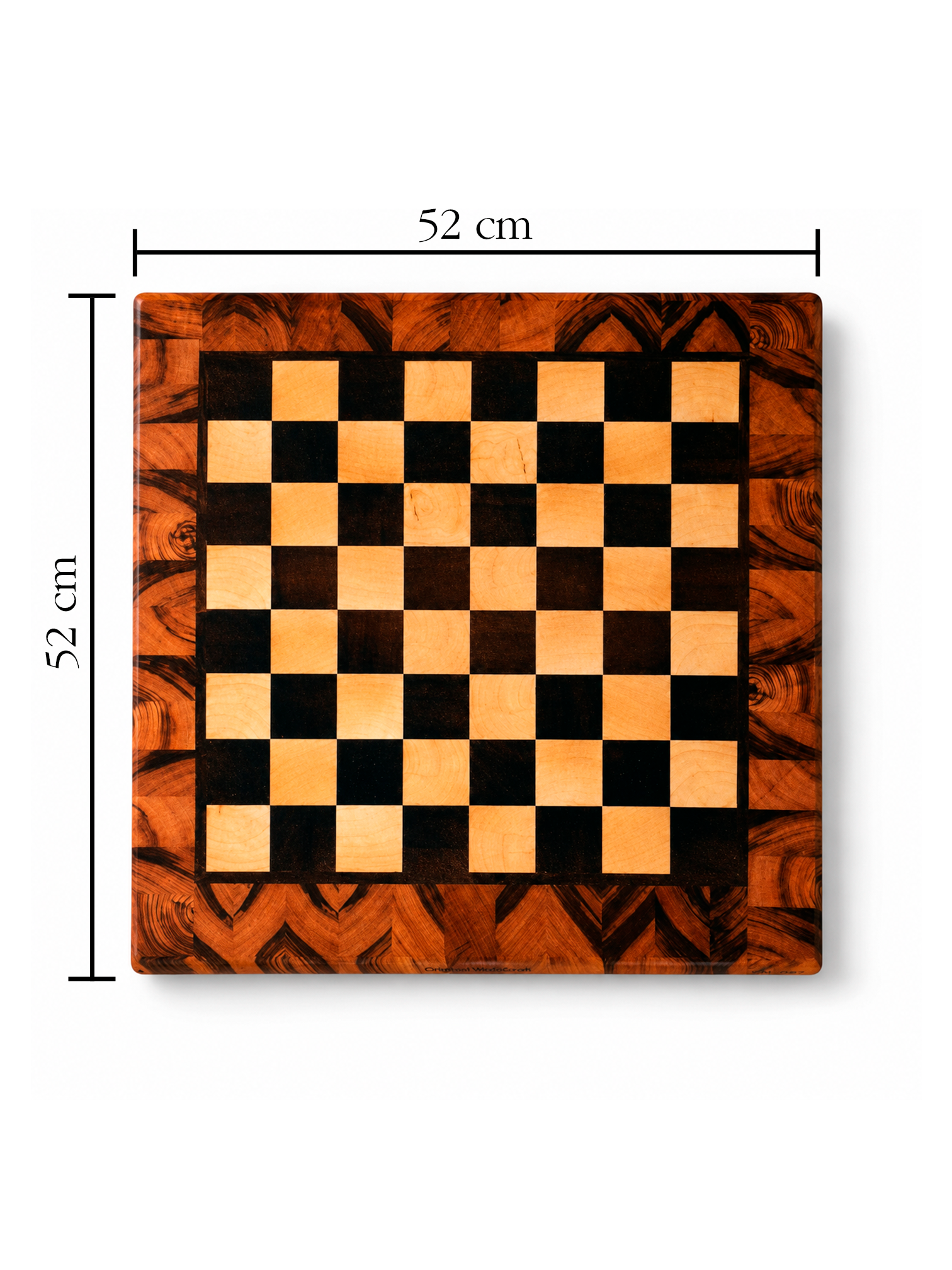 Tabuleiro de xadrez em madeira maciça nobre (end grain)